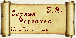 Dejana Mitrović vizit kartica